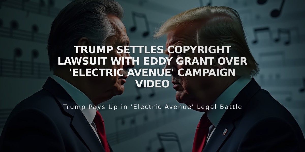 Trump Settles Copyright Lawsuit with Eddy Grant Over 'Electric Avenue' Campaign Video