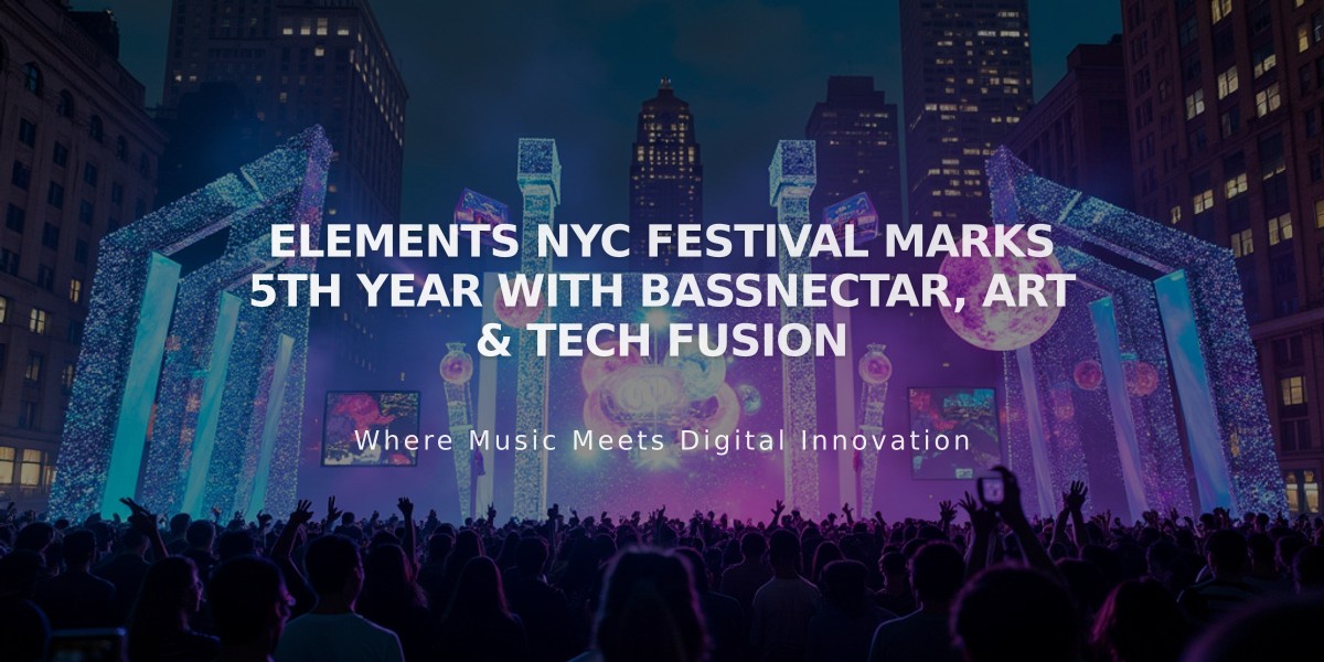 Elements NYC Festival Marks 5th Year with Bassnectar, Art & Tech Fusion