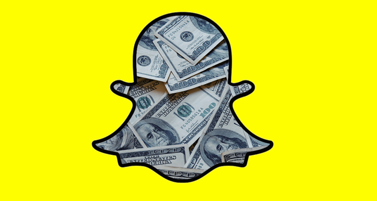 Snapchat ghost logo with dollar signs