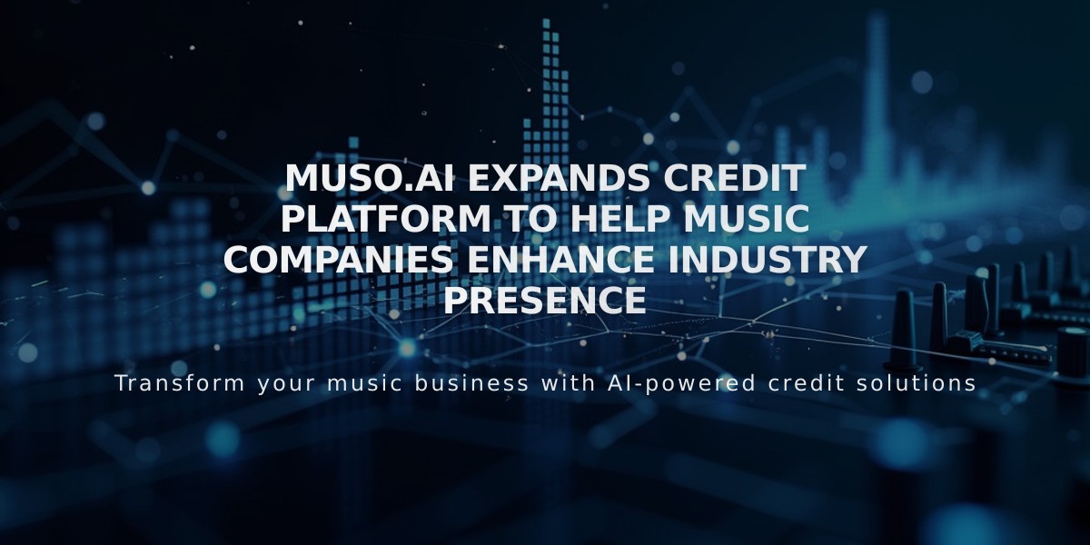 Muso.AI Expands Credit Platform to Help Music Companies Enhance Industry Presence