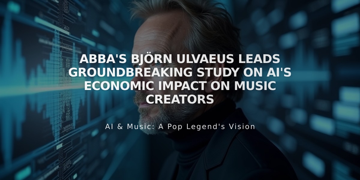 ABBA's Björn Ulvaeus Leads Groundbreaking Study on AI's Economic Impact on Music Creators