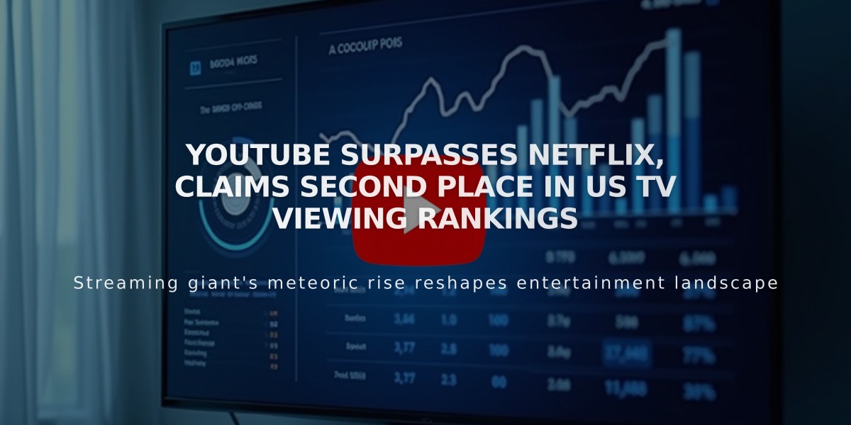 YouTube Surpasses Netflix, Claims Second Place in US TV Viewing Rankings