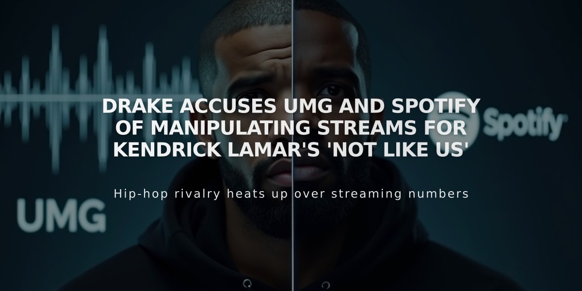 Drake Accuses UMG and Spotify of Manipulating Streams for Kendrick Lamar's 'Not Like Us'