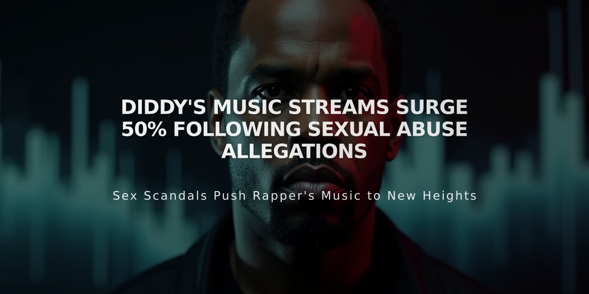 Diddy's Music Streams Surge 50% Following Sexual Abuse Allegations