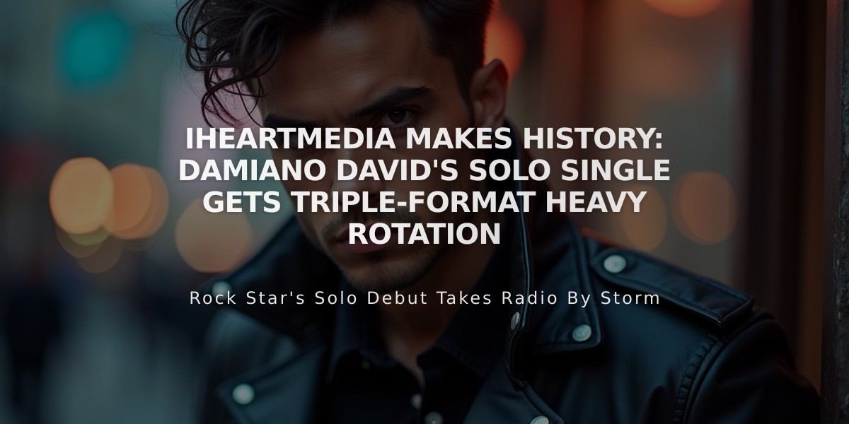 iHeartMedia Makes History: Damiano David's Solo Single Gets Triple-Format Heavy Rotation