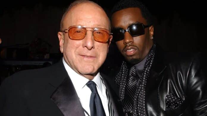 Clive Davis and Diddy posing together