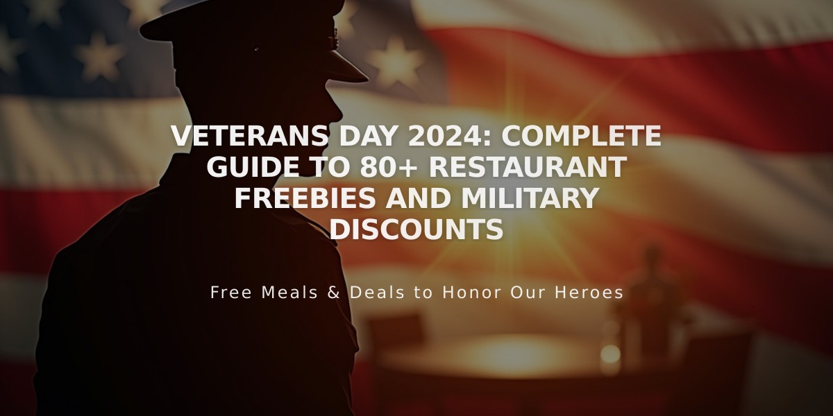 Veterans Day 2024: Complete Guide to 80+ Restaurant Freebies and Military Discounts