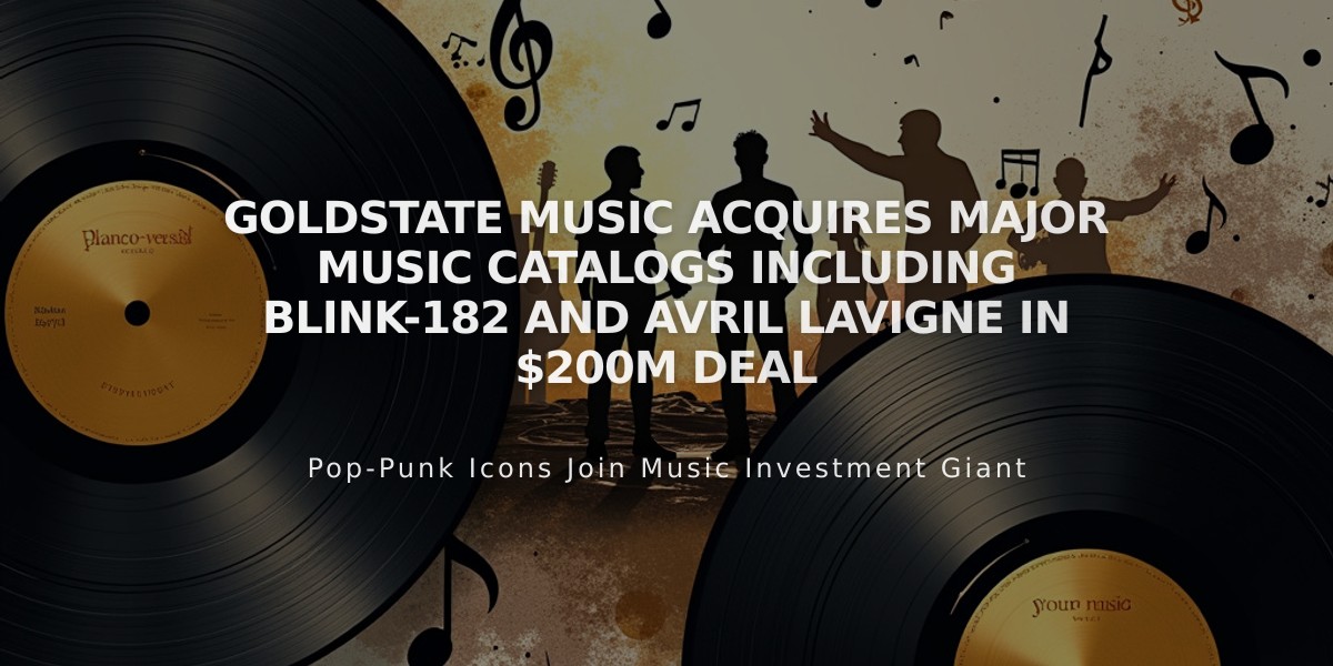 GoldState Music Acquires Major Music Catalogs Including Blink-182 and Avril Lavigne in $200M Deal