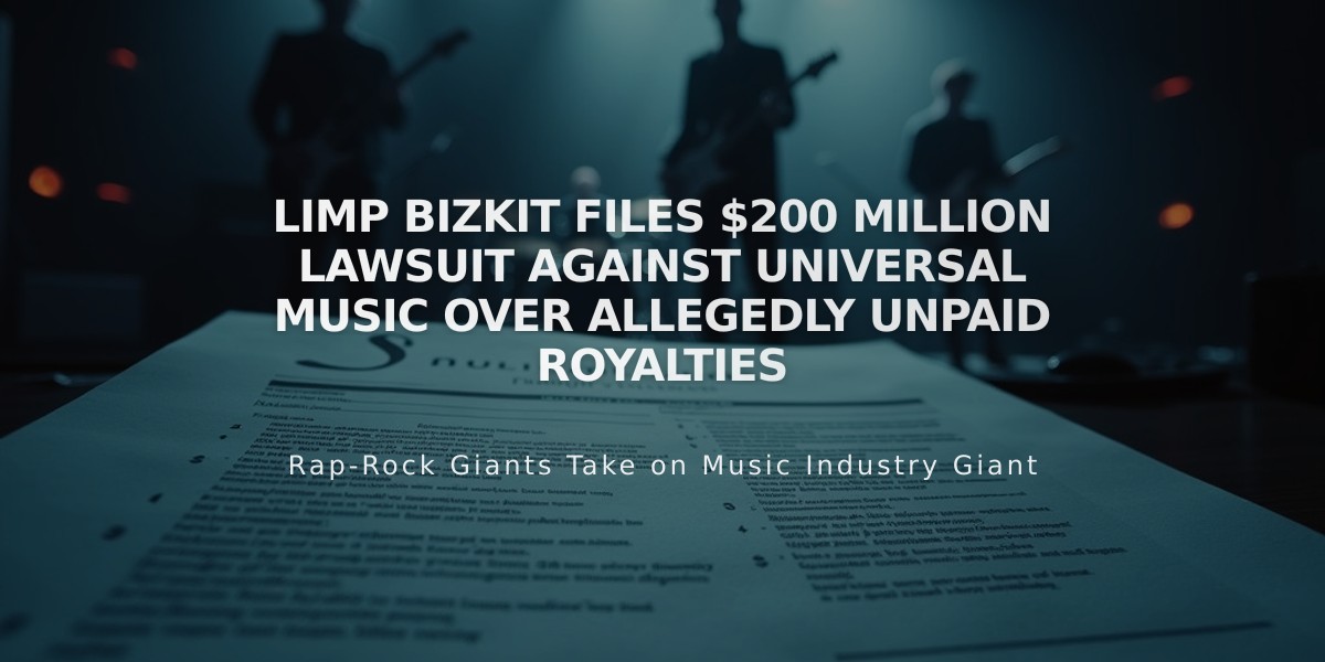 Limp Bizkit Files $200 Million Lawsuit Against Universal Music Over Allegedly Unpaid Royalties