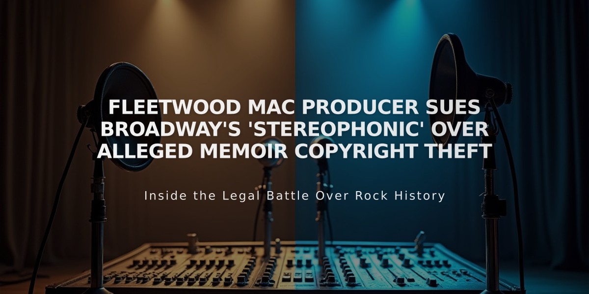 Fleetwood Mac Producer Sues Broadway's 'Stereophonic' Over Alleged Memoir Copyright Theft