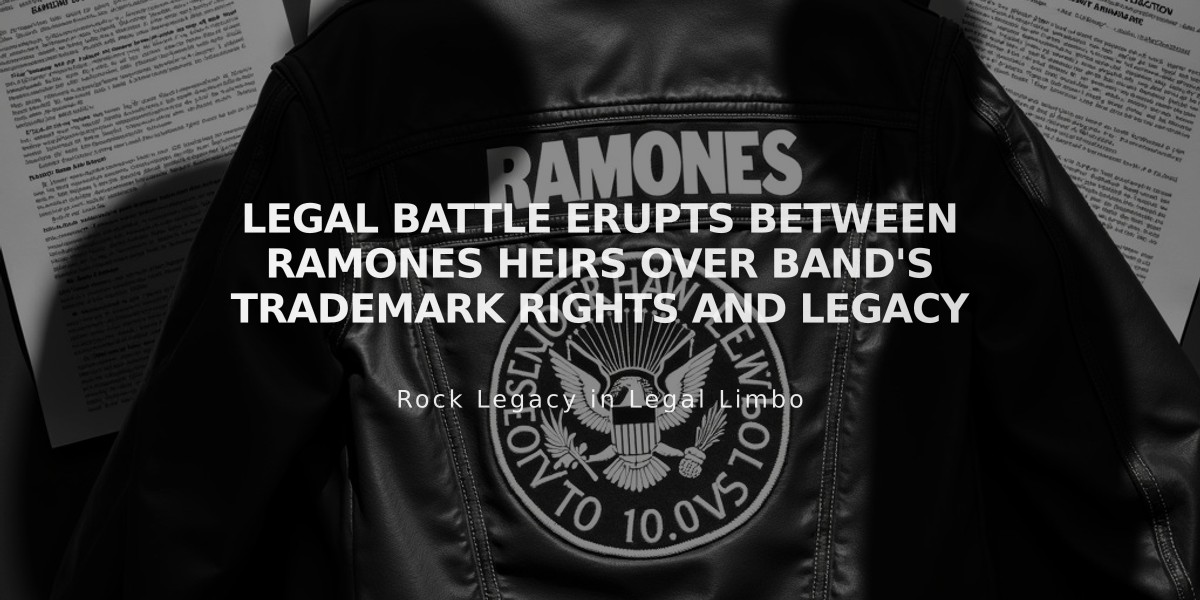 Legal Battle Erupts Between Ramones Heirs Over Band's Trademark Rights and Legacy