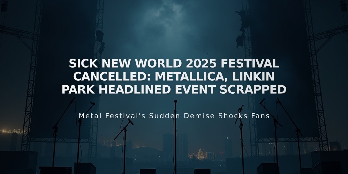 Sick New World 2025 Festival Cancelled: Metallica, Linkin Park Headlined Event Scrapped