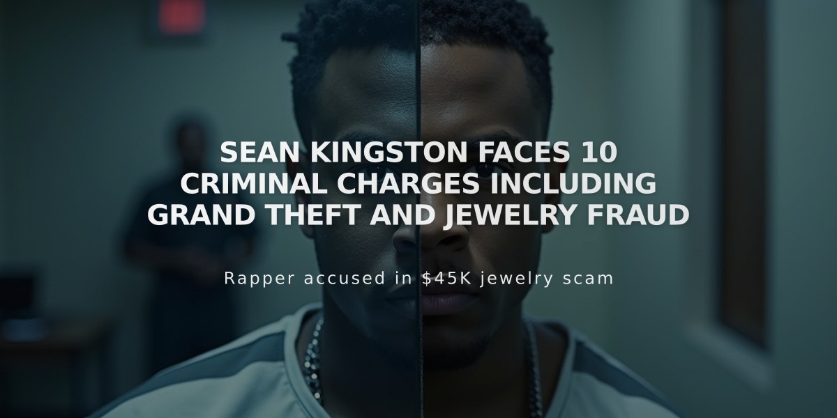 Sean Kingston Faces 10 Criminal Charges Including Grand Theft and Jewelry Fraud