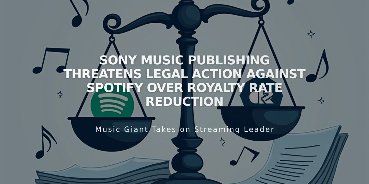 Sony Music Publishing Threatens Legal Action Against Spotify Over Royalty Rate Reduction