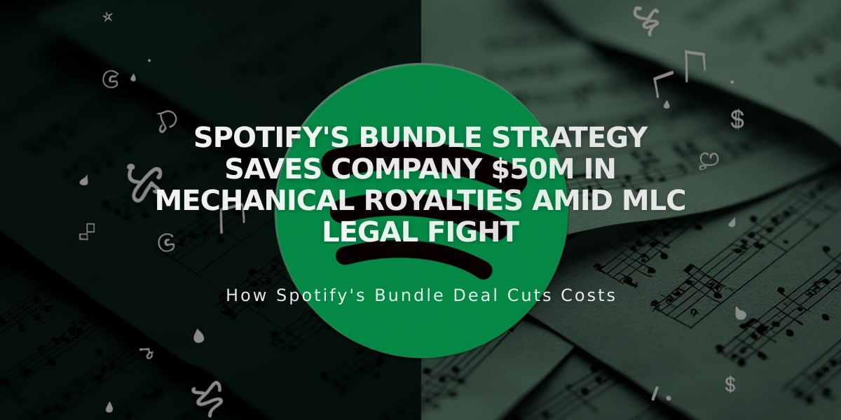 Spotify's Bundle Strategy Saves Company $50M in Mechanical Royalties Amid MLC Legal Fight