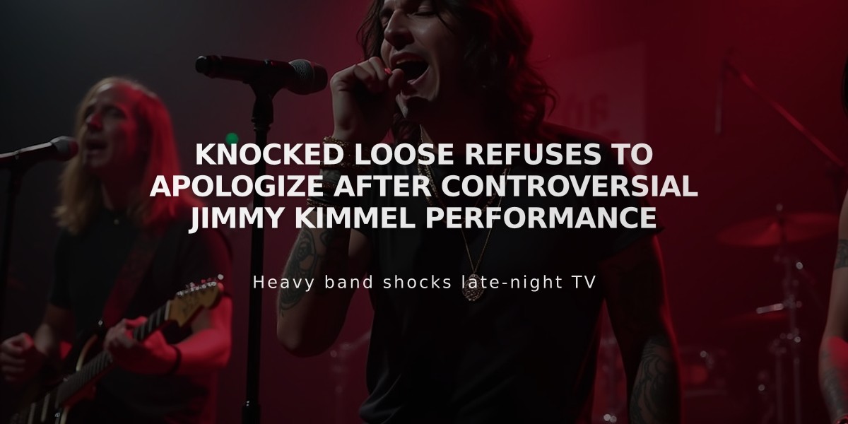 Knocked Loose Refuses to Apologize After Controversial Jimmy Kimmel Performance