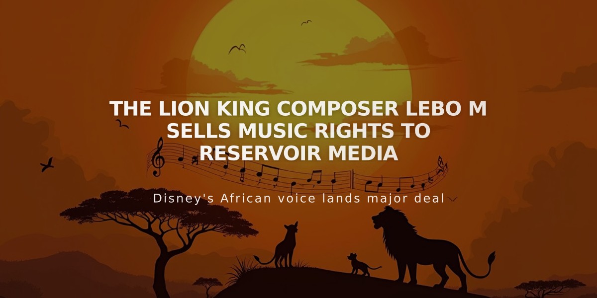 The Lion King Composer Lebo M Sells Music Rights to Reservoir Media