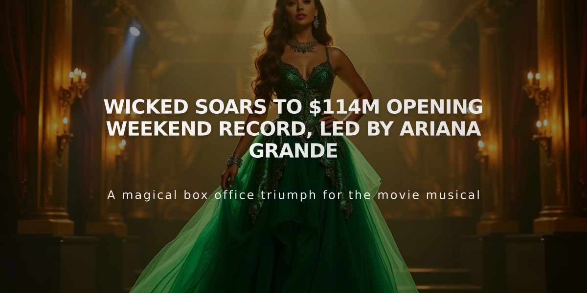 Wicked Soars to $114M Opening Weekend Record, Led by Ariana Grande