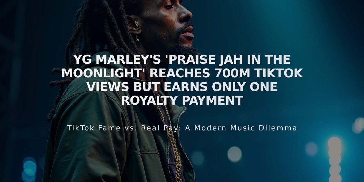 YG Marley's 'Praise Jah in the Moonlight' Reaches 700M TikTok Views But Earns Only One Royalty Payment