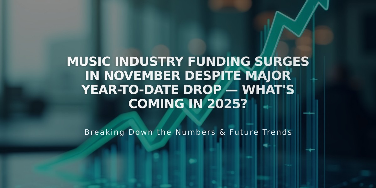 Music Industry Funding Surges in November Despite Major Year-to-Date Drop — What's Coming in 2025?