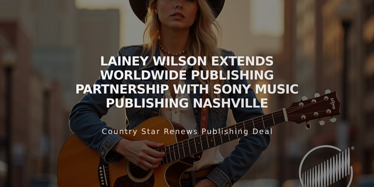 Lainey Wilson Extends Worldwide Publishing Partnership with Sony Music Publishing Nashville