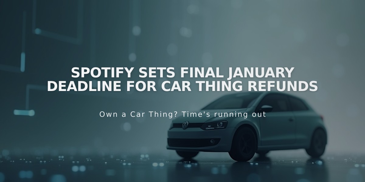 Spotify Sets Final January Deadline for Car Thing Refunds