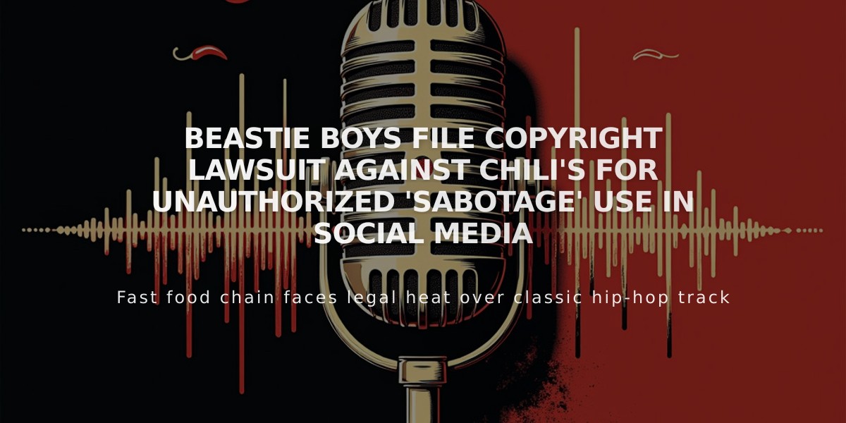 Beastie Boys File Copyright Lawsuit Against Chili's for Unauthorized 'Sabotage' Use in Social Media