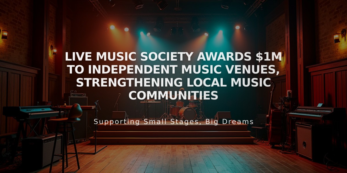 Live Music Society Awards $1M to Independent Music Venues, Strengthening Local Music Communities