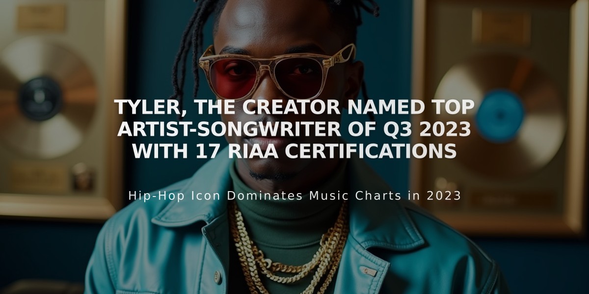 Tyler, The Creator Named Top Artist-Songwriter of Q3 2023 with 17 RIAA Certifications