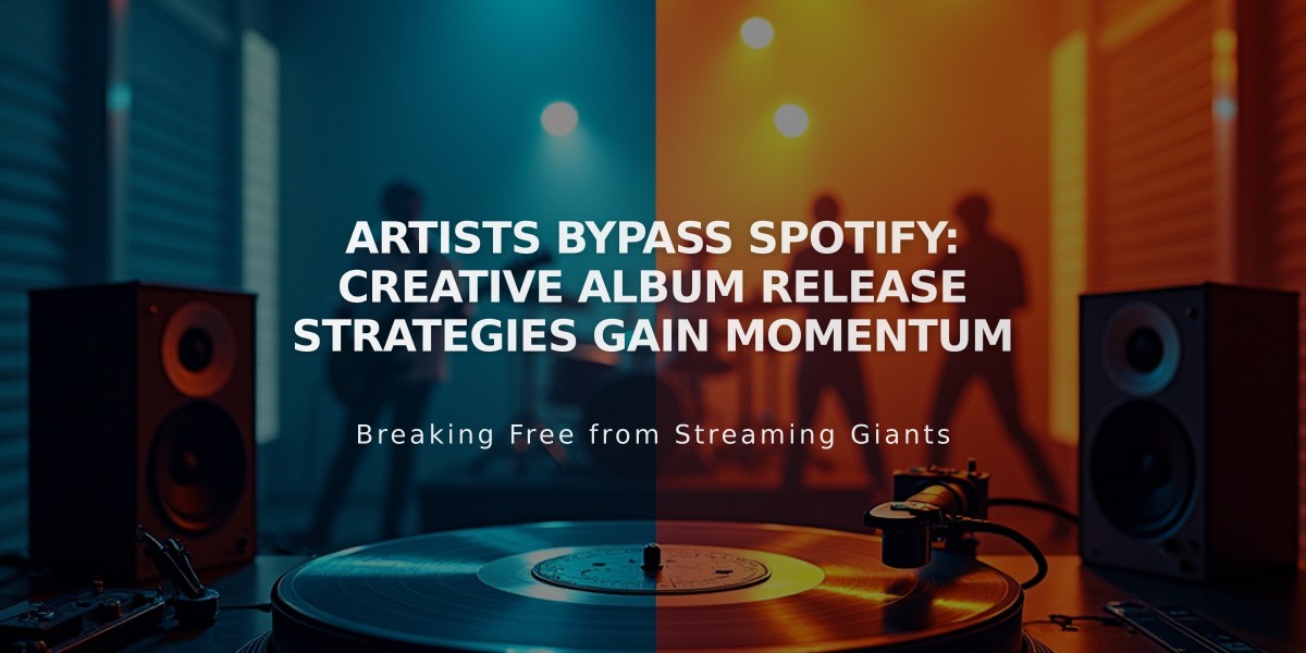 Artists Bypass Spotify: Creative Album Release Strategies Gain Momentum