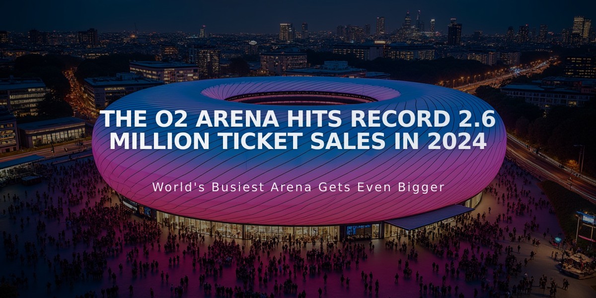 The O2 Arena Hits Record 2.6 Million Ticket Sales in 2024