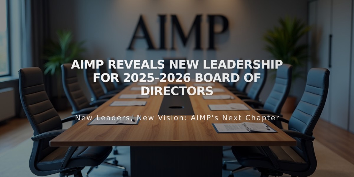 AIMP Reveals New Leadership for 2025-2026 Board of Directors