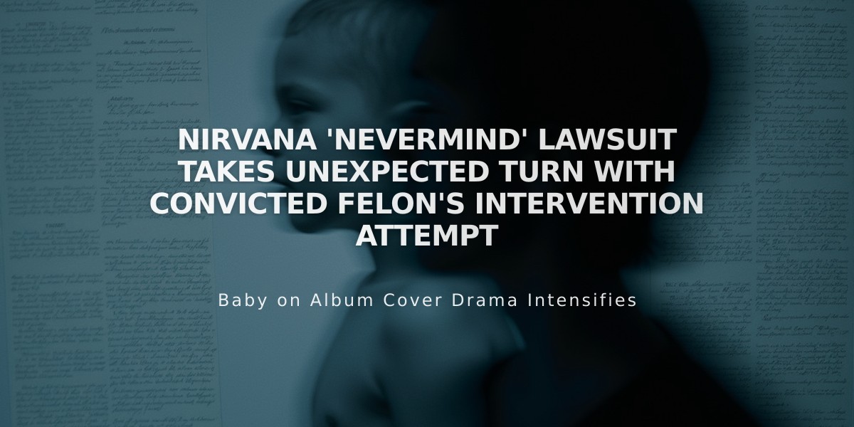 Nirvana 'Nevermind' Lawsuit Takes Unexpected Turn with Convicted Felon's Intervention Attempt