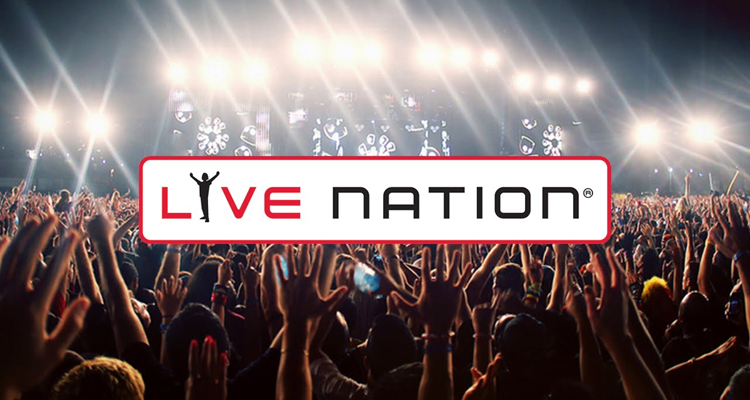 Live Nation logo above concert crowd