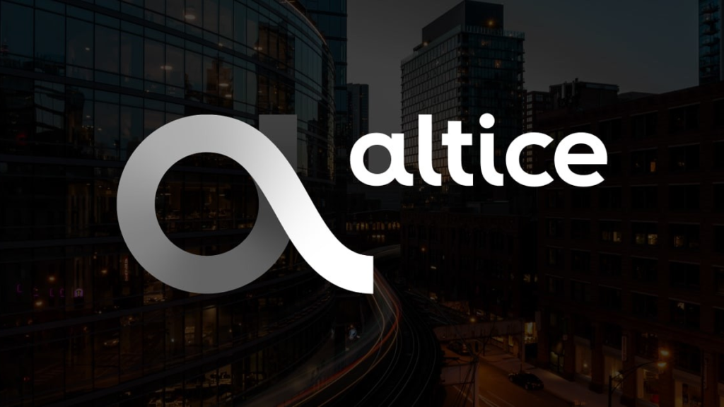 Altice logo over cityscape