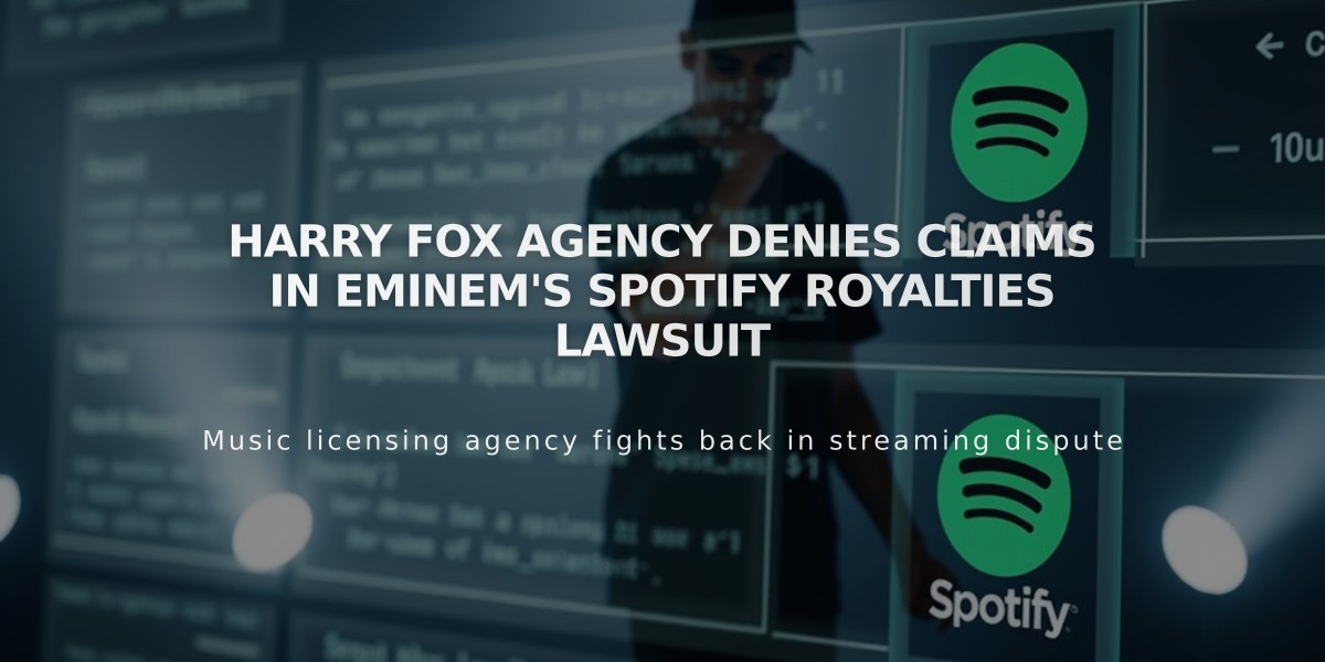 Harry Fox Agency Denies Claims in Eminem's Spotify Royalties Lawsuit