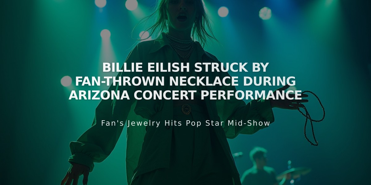 Billie Eilish Struck by Fan-Thrown Necklace During Arizona Concert Performance