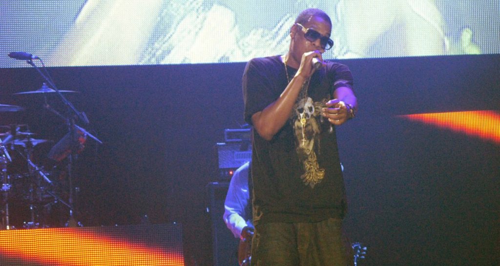 Jay-Z performing onstage