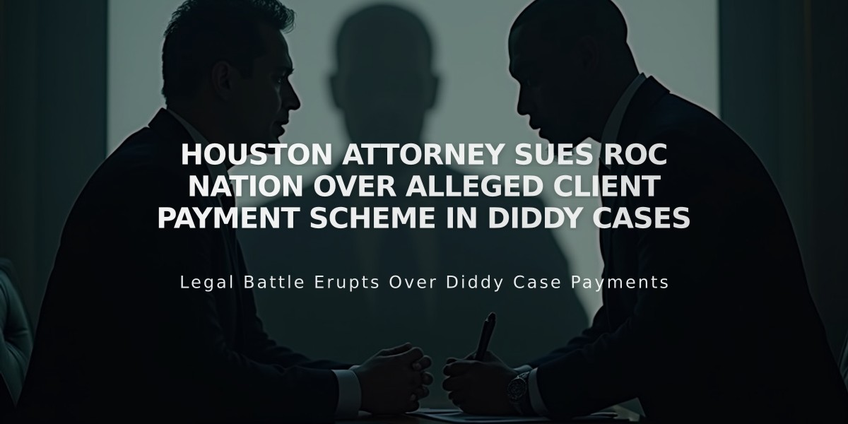 Houston Attorney Sues Roc Nation Over Alleged Client Payment Scheme in Diddy Cases