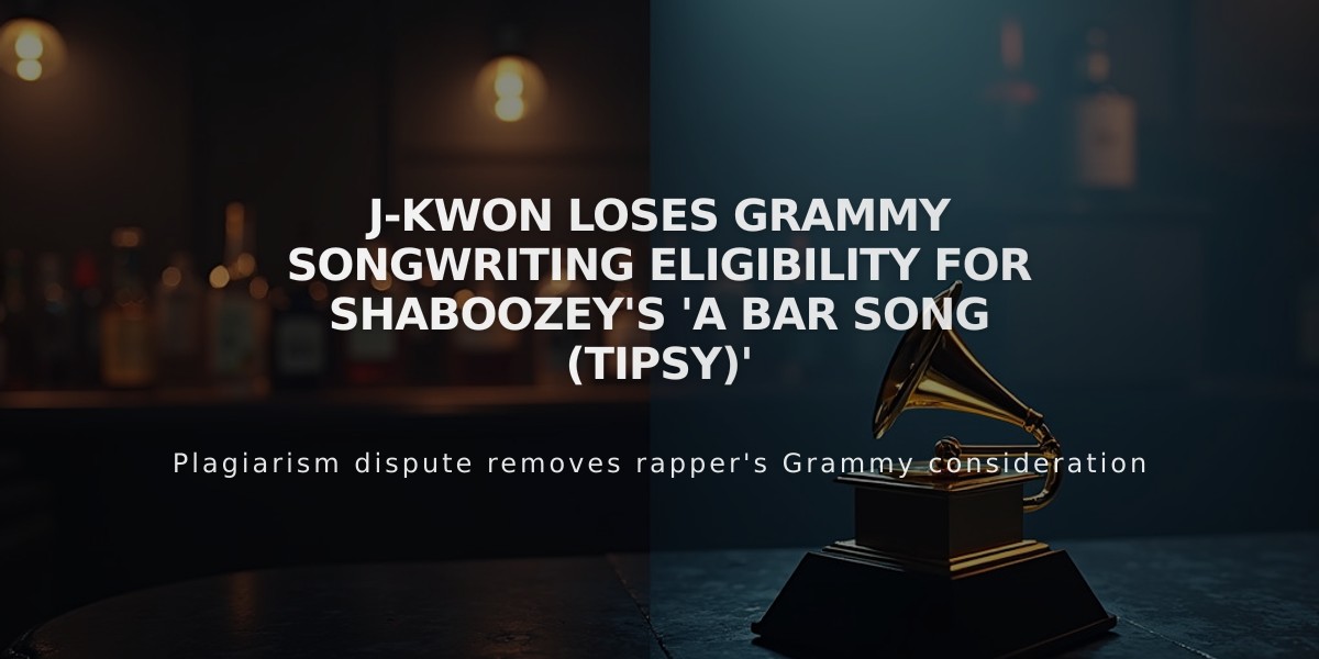 J-Kwon Loses Grammy Songwriting Eligibility for Shaboozey's 'A Bar Song (Tipsy)'