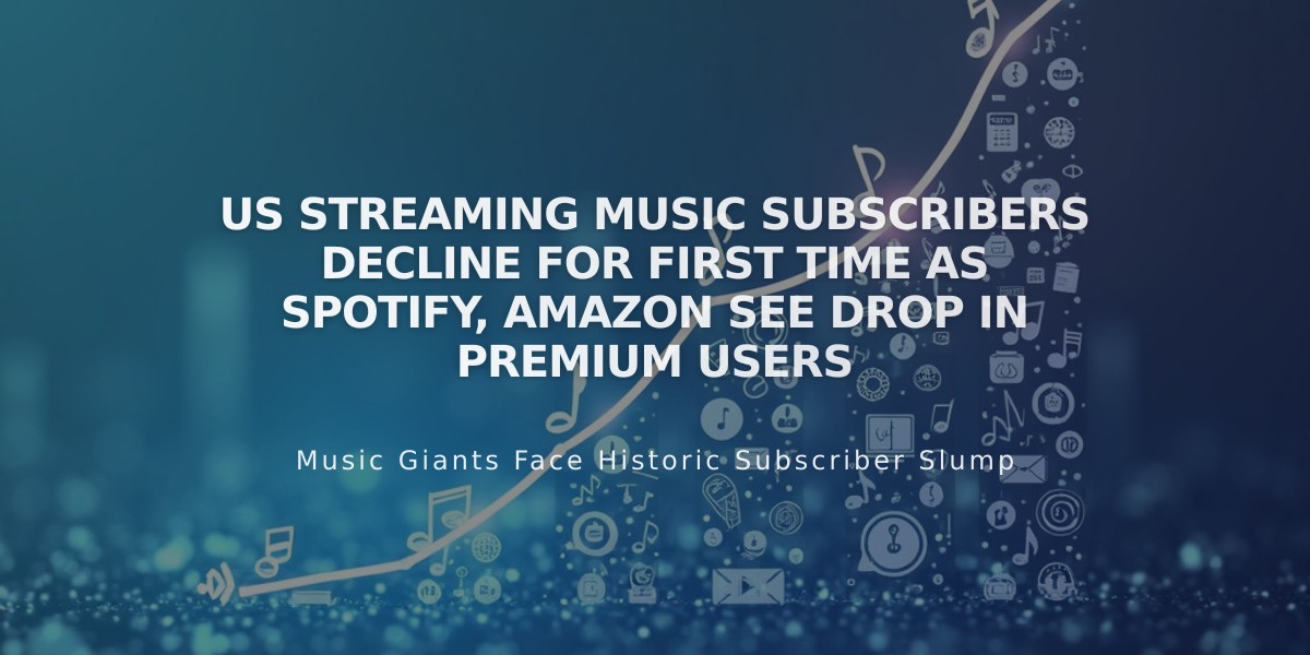 US Streaming Music Subscribers Decline for First Time as Spotify, Amazon See Drop in Premium Users