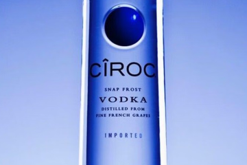 Cîroc vodka bottle on black background