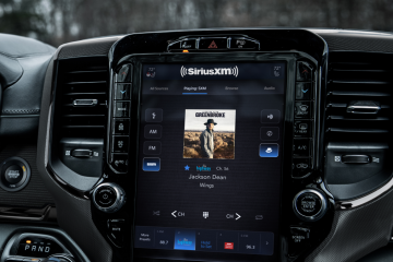 SiriusXM car radio display screen