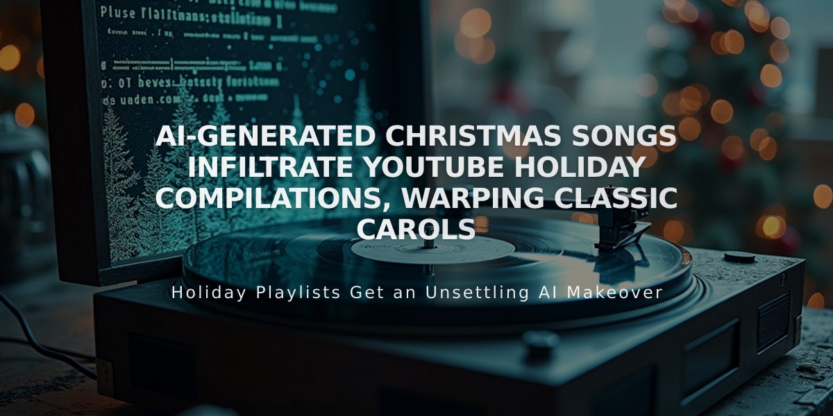 AI-Generated Christmas Songs Infiltrate YouTube Holiday Compilations, Warping Classic Carols