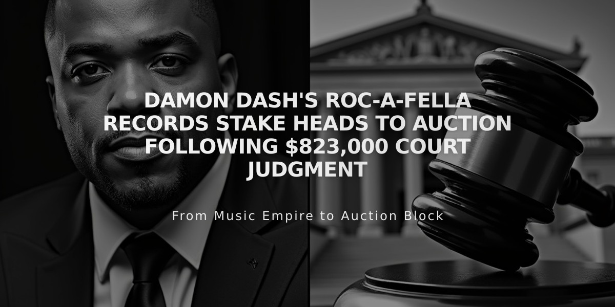 Damon Dash's Roc-A-Fella Records Stake Heads to Auction Following $823,000 Court Judgment