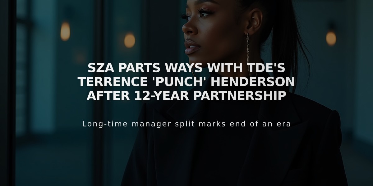 SZA Parts Ways with TDE's Terrence 'Punch' Henderson After 12-Year Partnership