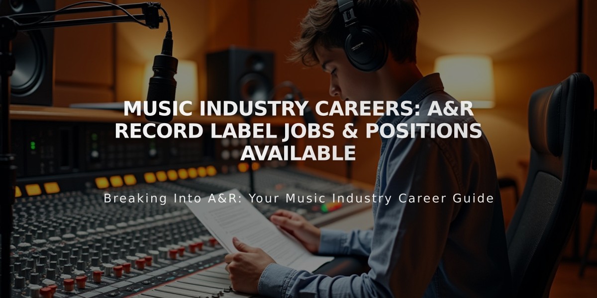 Music Industry Careers: A&R Record Label Jobs & Positions Available