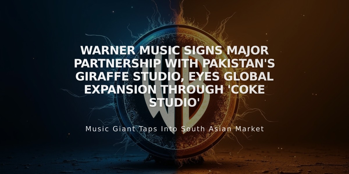 Warner Music Signs Major Partnership with Pakistan's Giraffe Studio, Eyes Global Expansion Through 'Coke Studio'