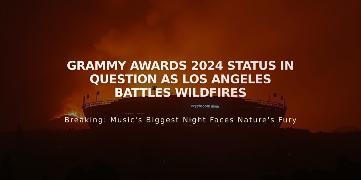 Grammy Awards 2024 Status in Question as Los Angeles Battles Wildfires