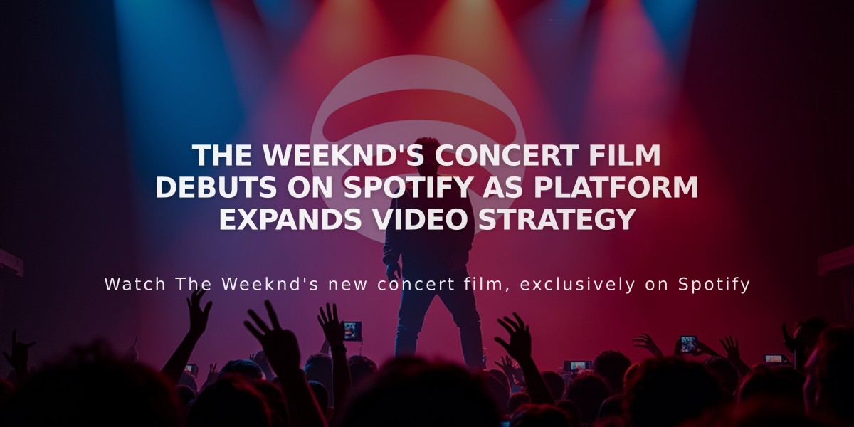 The Weeknd's Concert Film Debuts on Spotify as Platform Expands Video Strategy